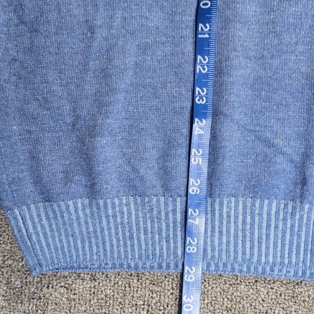 johnnie-O Essex 100% Marino Wool Pullover Henley Sweater Large in Laguna Blue